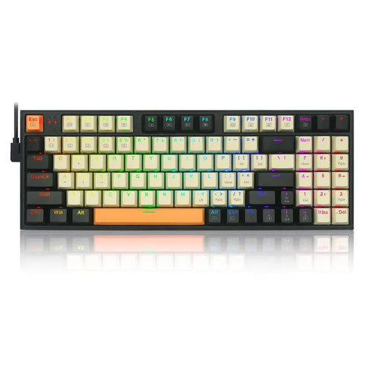 REDRAGON Kitava K636 CLO 90% RGB Mechanical Keyboard (Creamy/Grey/Orange) (Red Switch)