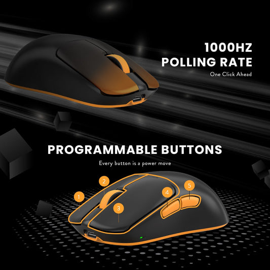 COSMIC BYTE Velox Wireless Tri-Mode Ambidextrous Gaming Mouse ( Black ) ( 26000DPI / 8 Macro Buttons )