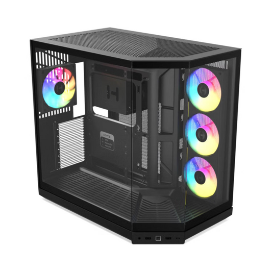 HYTE Y50 Essential Aesthetic RGB EATX Mid Tower Cabinet ( Pitch Black )