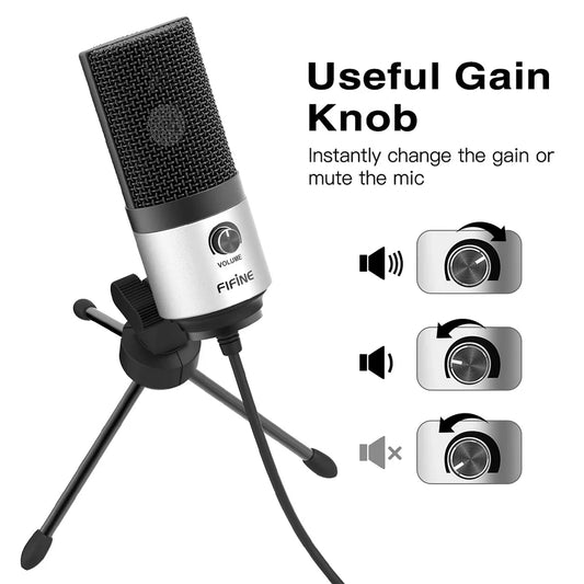 FIFINE K669S USB Condenser Microphone ( Silver )