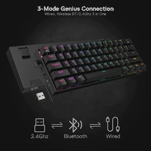 Redragon K530 Pro Draconic 60% RGB Wireless Mechanical Gaming Keyboard - Red Switch