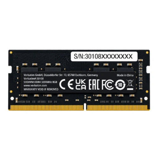 VERBATIM 8GB ( 8GB x 1 ) 3200MHz DDR4 Laptop RAM ( Black ) ( CL22 )