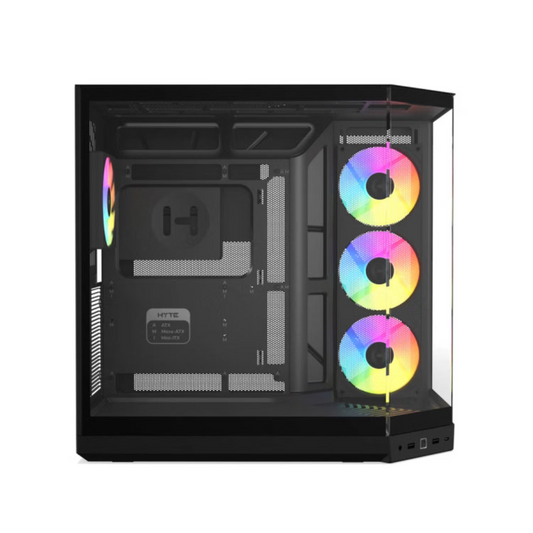 HYTE Y50 Essential Aesthetic RGB EATX Mid Tower Cabinet ( Pitch Black )