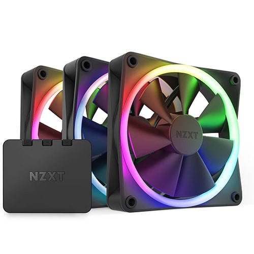 NZXT F120 RGB 120mm Fans and Controller (Triple Pack) (Black)