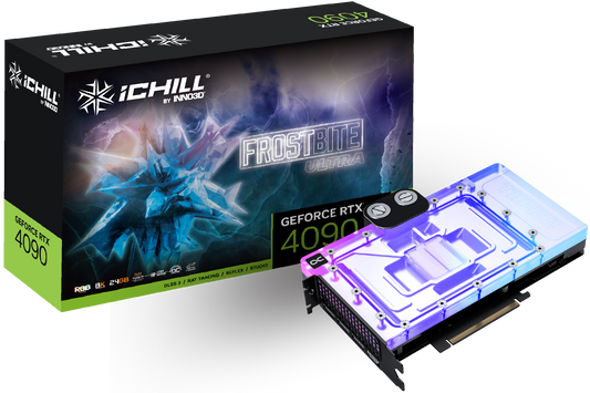 INNO3D Geforce RTX 4090 iCHILL Frostbite Ultra 24GB Gaming Graphics Card