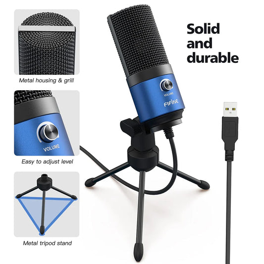 FIFINE K669BL USB Condenser Microphone ( Blue )