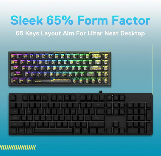 Redragon K631 Pro Castor 65% RGB Mechanical Gaming Keyboard (Black) (Translucent Custom Switch)