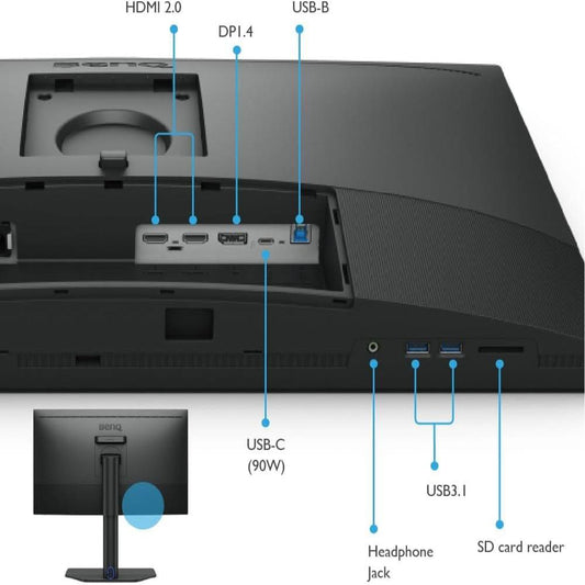 BENQ ADOBE SW272Q 27 Inch QHD 60Hz IPS Panel 100% SRGB 5MS NVIDIA Gsync Gaming Monitor