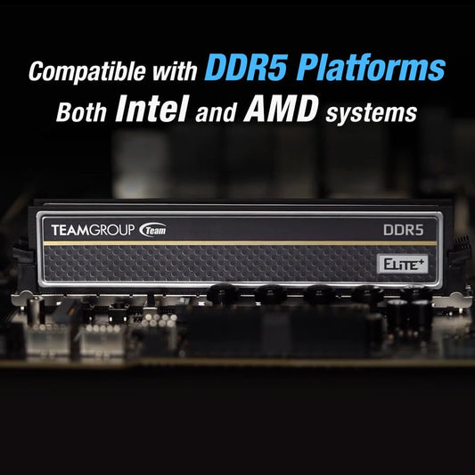 TEAMGROUP Elite Plus 16GB ( 16GB x 1 ) 4800MHz DDR5 Ram (Black) ( CL40 )