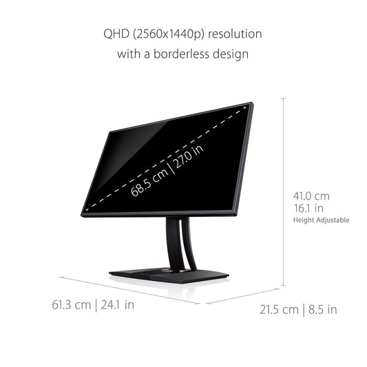 VIEWSONIC VP2768A 27 Inch QHD 60Hz IPS Panel 113% SRGB 5.5MS IPS Gaming Monitor