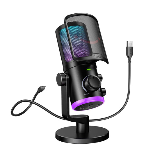 FIFINE AM6 USB Gaming PC Microphone ( Black ) 