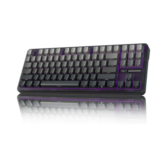 AULA F87 75% Mechanical Wireless Gaming Keyboard ( Gradient Grey ) ( Space Golden Switch )