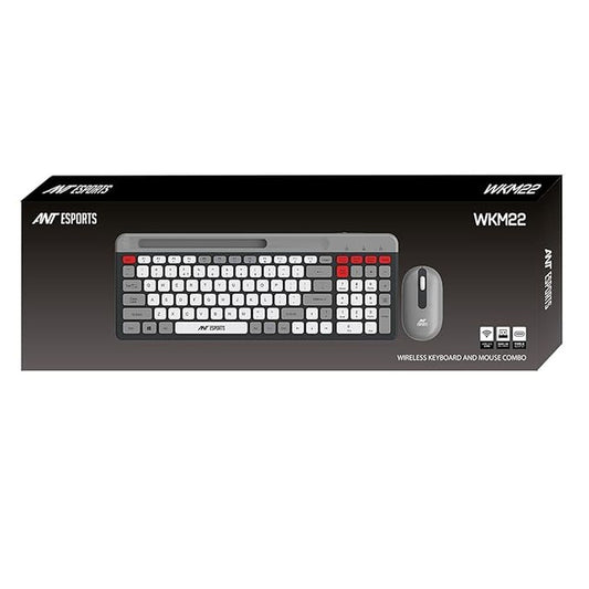 ANT ESPORTS WKM22 TKL Membrane Wireless Gaming Keyboard and Mouse Combo (Grey) (Membrane Keyboard) (WKM22)