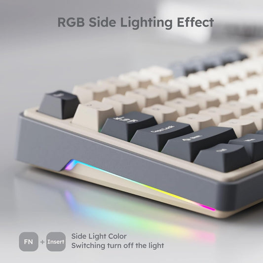 ROYAL KLUDGE R87 Pro 75% RGB Mechanical Wired Gaming Keyboard ( Grey ) ( Brown Switch )