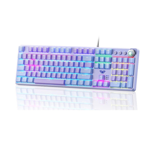 AULA F2088 Pro Full Size Wired-USB Mechanical Gaming Keyboard ( Purple ) ( Red Switch ) (F2088ProPr)