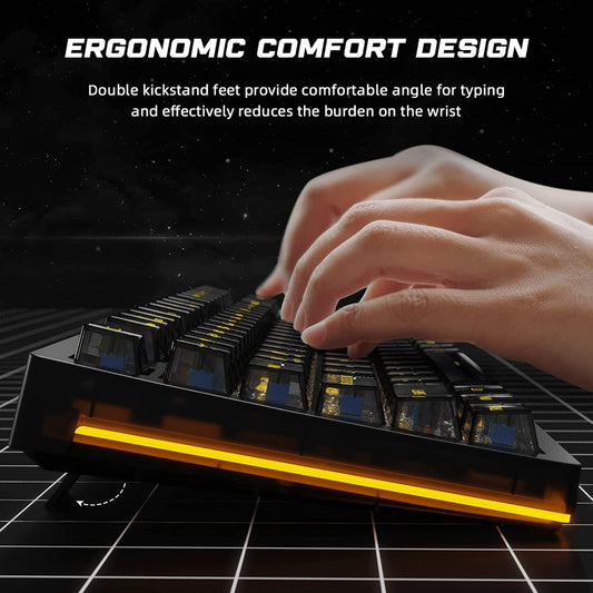 AULA F2183 TKL RGB Wireless Bluetooth Mechanical Gaming Keyboard ( Black ) ( Blue Switch) (‎F2183)