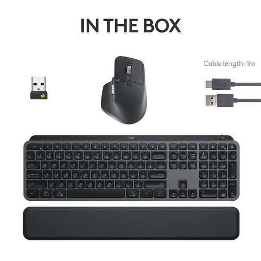 LOGITECH MX Keys S Full Size Membrane Wireless Gaming Keyboard and Mouse Combo ( Black ) ( 920-011605 )