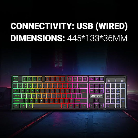 ANT ESPORTS KM1650 Full Size Membrane Wired Gaming Keyboard and Mouse Combo (Black) (Membrane Keyboard) (KM1650)