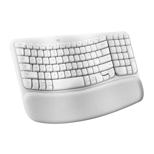 LOGITECH Wave Keys Full Size Wireless Ergonomic Keyboard ( Off-White ) ( Membrane Switch ) ( 920-012281 )