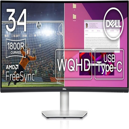 DELL S3423DWC 34 Inch QHD 100Hz VA Panel 99% SRGB 4MS AMD Freesync Gaming Monitor