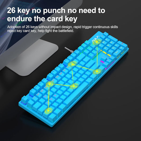 AULA S2022U Full Size Wired Mechanical Gaming Keyboard ( Blue ) ( Blue Switch ) ( S2022U )