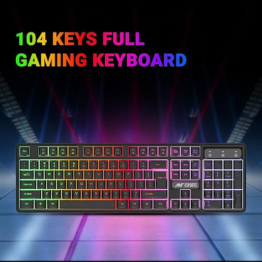 ANT ESPORTS KM1650 Full Size Membrane Wired Gaming Keyboard and Mouse Combo (Black) (Membrane Keyboard) (KM1650)