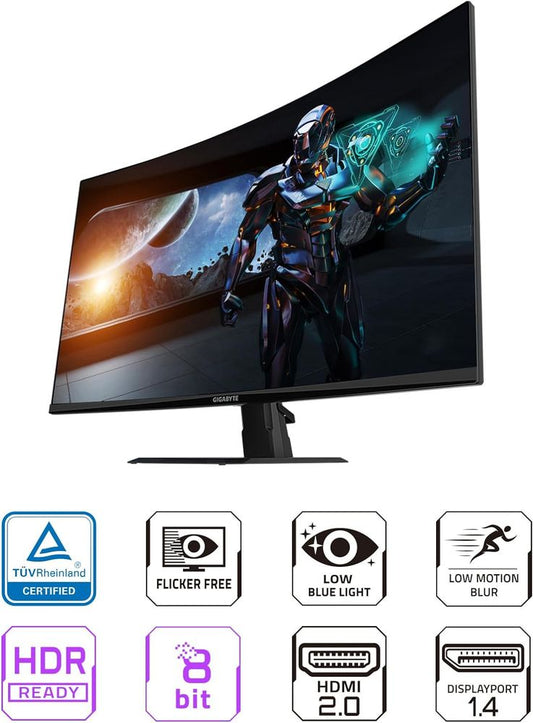 GIGABYTE GS32QC 32 Inch QHD 165Hz VA Panel 109% SRGB 1MS NVIDA Gsync Gaming Monitor