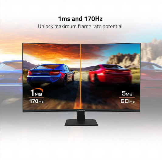 GIGABYTE GS32QC 32 Inch QHD 165Hz VA Panel 109% SRGB 1MS NVIDA Gsync Gaming Monitor