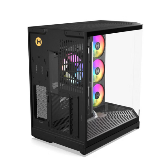 HYTE Y50 Essential Aesthetic RGB EATX Mid Tower Cabinet ( Pitch Black )