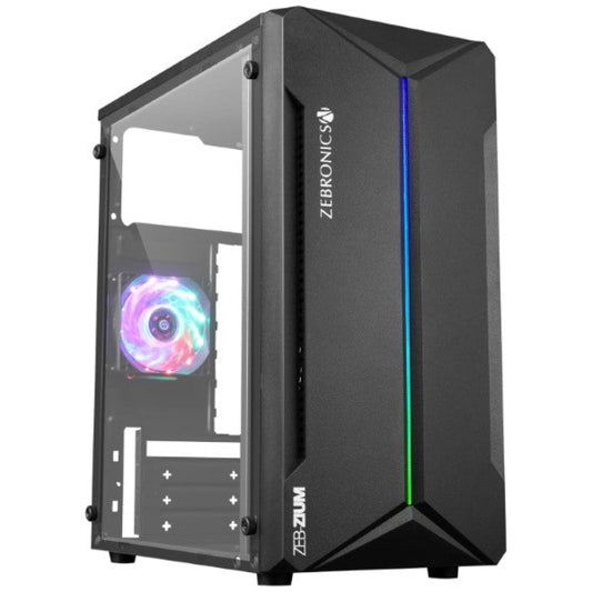 ZEBRONICS ZIUM MATX Mid Tower Cabinet (Black)