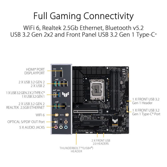 ASUS TUF Gaming B760M-E DDR4 Intel Motherboard