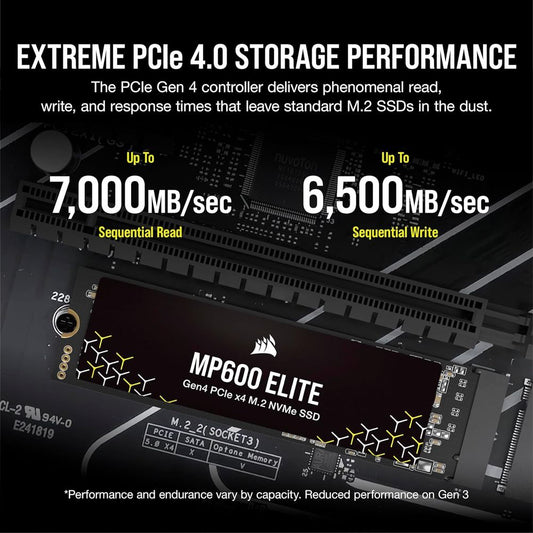 CORSAIR MP600 Elite 2TB M.2 NVMe Gen4 Internal Solid State Drive ( SSD )