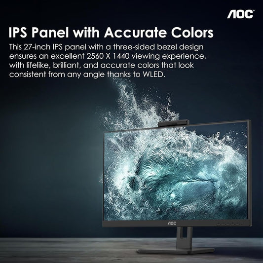 AOC Q27P3CW 27 Inch QHD 75Hz IPS Panel 117% SRGB 4MS AdaptiveSync IPS Gaming Monitor