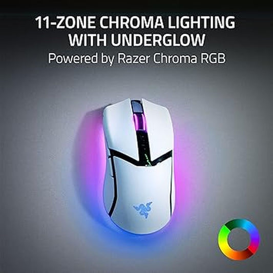 RAZER Cobra pro wireless Ergonomic gaming Mouse (White) (Rz01-04660200-R3U1) (30000DPI) (8 Macro Buttons)