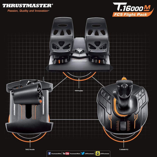 THRUSTMASTER T.16000M FCS Flight Pack Flight Game Controller Joystick PC