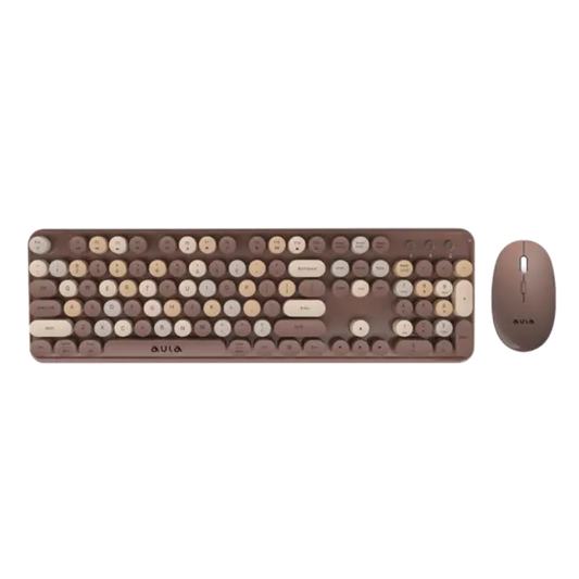 AULA AC306 Full Size Membrane Wireless Gaming Keyboard and Mouse Combo ( Coffee ) (AC306)