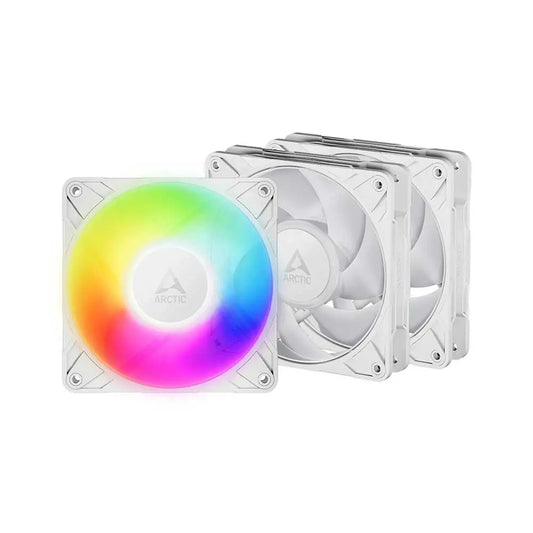 ARCTIC P12 Pro PWM PST 120mm ARGB Cabinet Fan ( white ) ( Triple Pack )