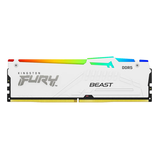 KINGSTON Fury Beast RGB 16GB ( 16GB x 1 ) 6000MHz DDR5 RAM ( White ) ( CL40 )