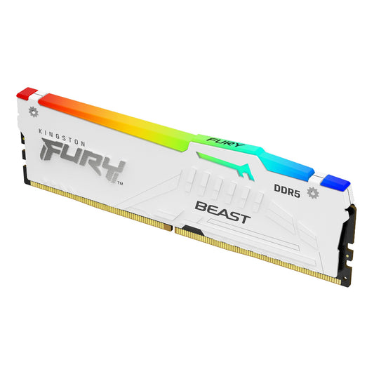 KINGSTON Fury Beast RGB 16GB ( 16GB x 1 ) 6000MHz DDR5 RAM ( White ) ( CL40 )