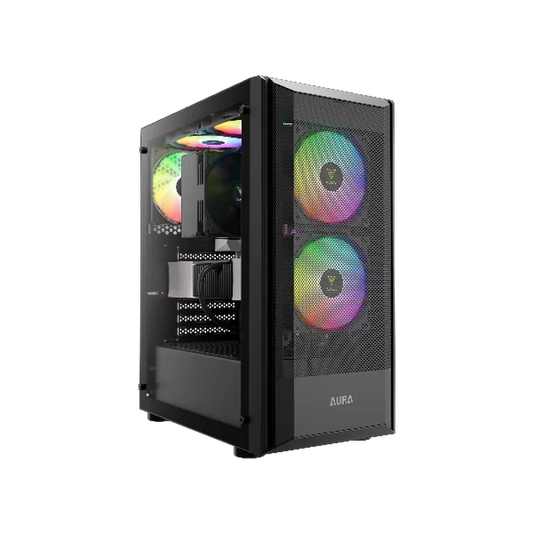 GAMDIAS Aura GC6 ATX Mid Tower ARGB Cabinet ( Black )