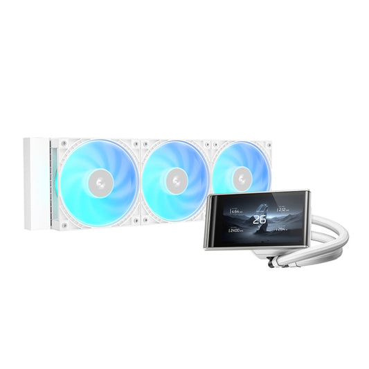 DEEPCOOL LT360 Vision 360mm ARGB CPU Liquid Cooler ( White ) ( With LCD Display )