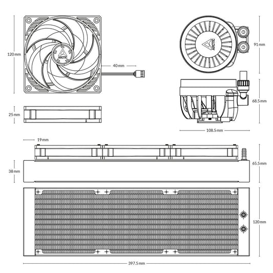 ARCTIC Liquid Freezer III 360mm CPU Liquid Cooler ( Black )