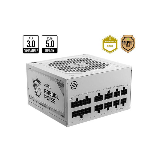 MSI MAG A850GL PCIES 850W 80 + Gold Fully Modular ATX 3.0 Power Supply ( White )