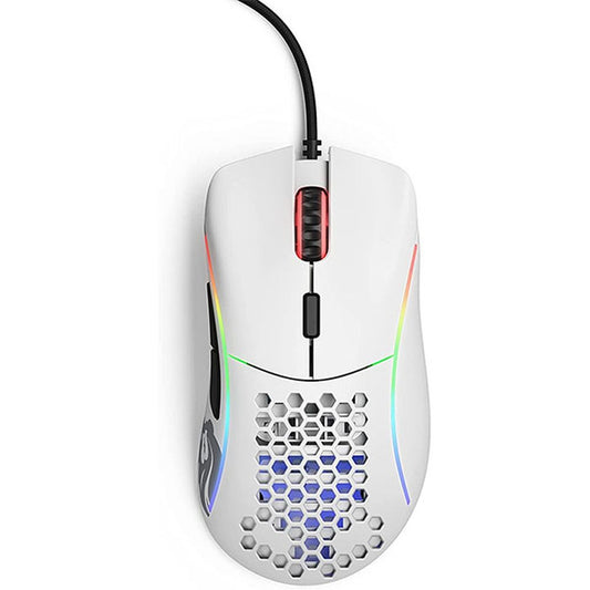 GLORIUS Model D Minus Wired Ergonomic Gaming Mouse ( 12000DPI / 6 Macro Buttons ) ( Matte White )