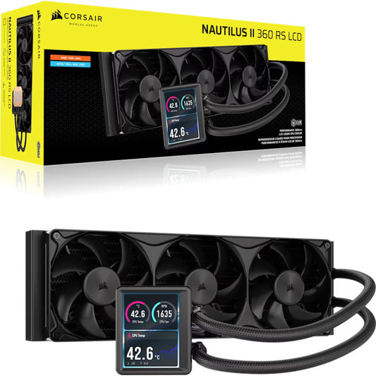 CORSAIR Nautilus II 360 RS 360mm CPU Liquid Cooler ( Black ) ( With LCD Display )