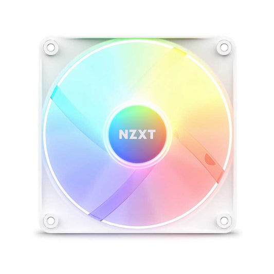 NZXT F120 RGB Core 120mm Cabinet Fan with Mounted Hub Matte White (Single Pack)