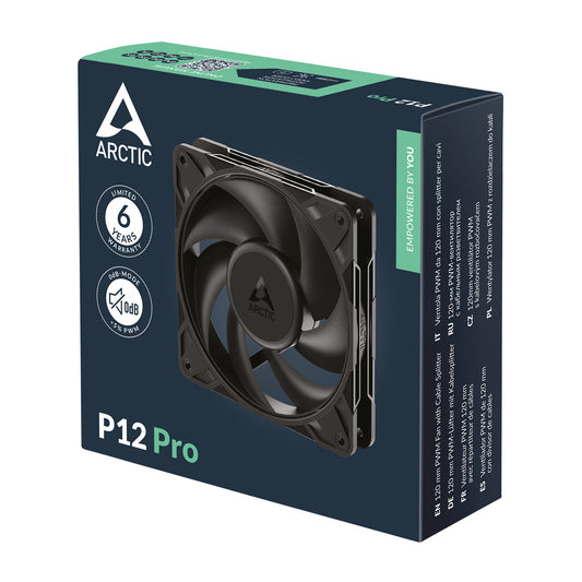 ARCTIC P12 Pro Non-RGB 120mm Cabinet Fan ( Black ) ( Single Pack )