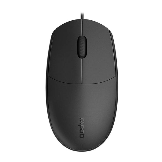 RAPOO N100 Wired  Ambidextrous Mouse ( 1600DPI / 3 Marco Buttons ) ( Black )