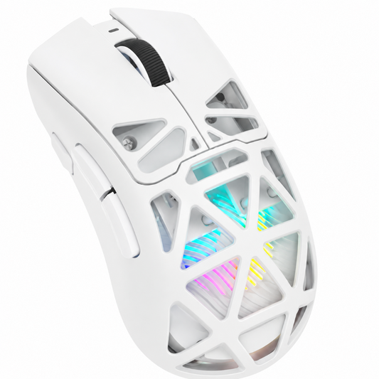 AULA SC620 Tri-Mode RGB Wireless Ergonomic Gaming Mouse ( SC620W ) ( 12000DPI / 6 Macro Buttons ) ( White )