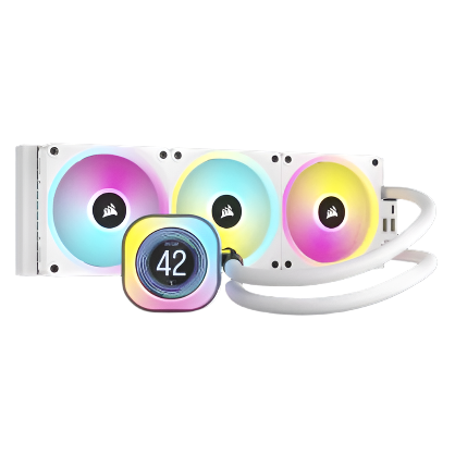 CORSAIR iCUE Link H150i LCD RGB 360mm CPU Liquid Cooler (White)